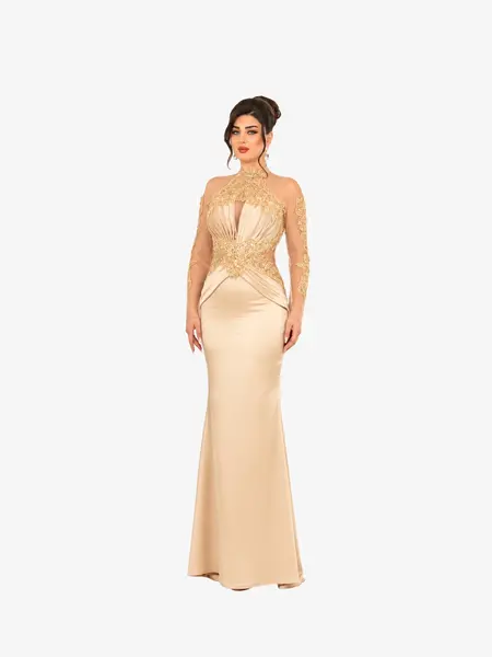 Rochie Lunga "Azira", Aurie - S