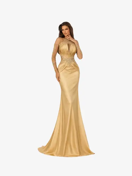 Rochie Lunga "Azira", Aurie - XXL