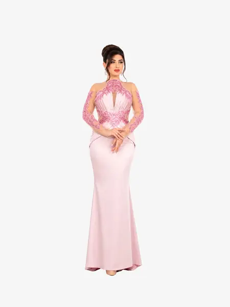 Rochie Lunga "Azira", Roz - XXL