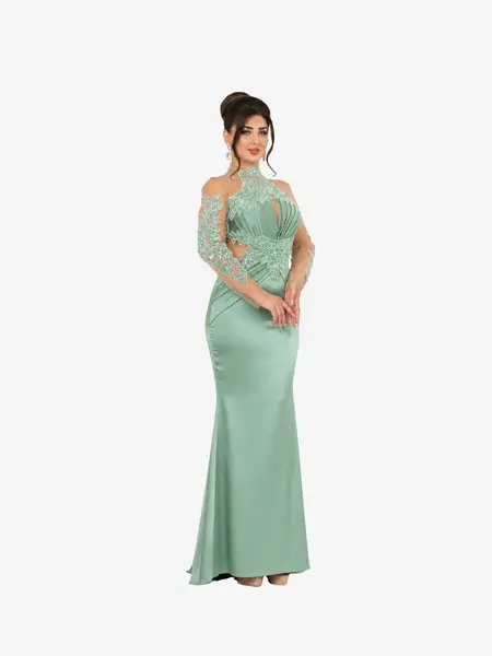 Rochie Lunga "Azira", Verde - 3XL