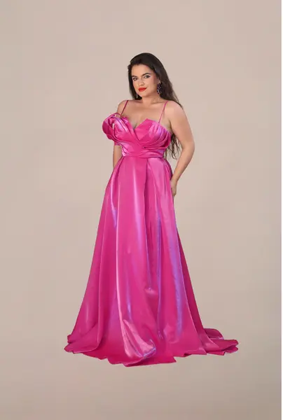 Rochie Lunga “Casy”, Fucsia - XS