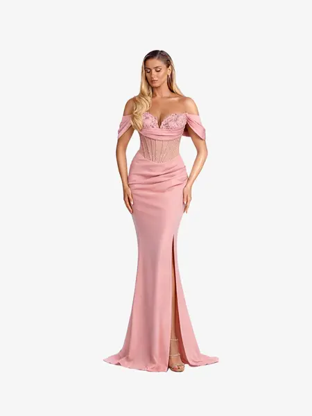 Rochie Lunga "Charlote Luxury", Roz - L