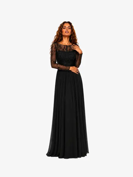 Rochie Lunga “Christine”, Negru - L