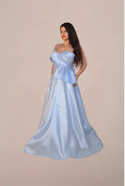 Rochie Lunga cu Corset "Linda", Albastra - L