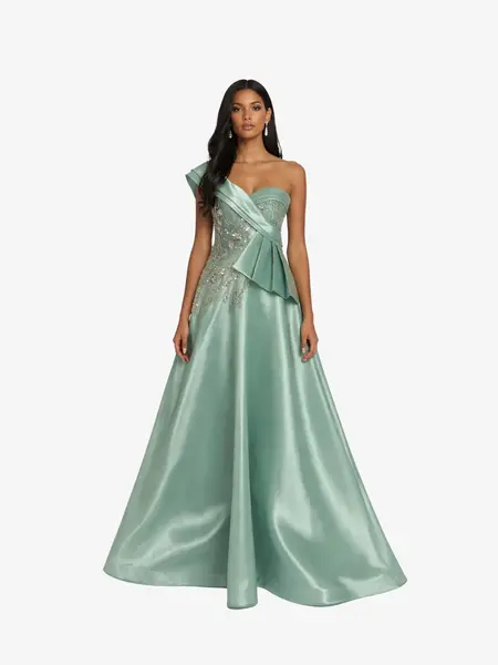 Rochie Lunga cu Corset "Linda", Verde - S