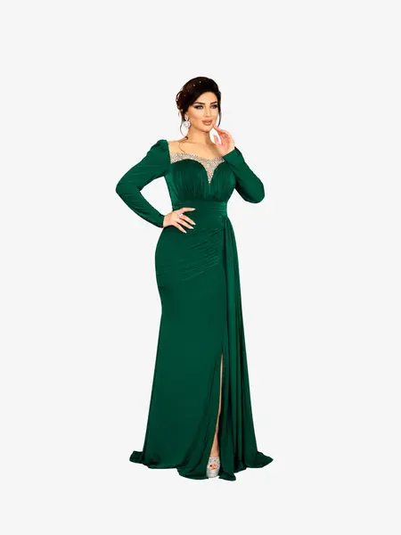 Rochie Lunga cu Trena "Ayda", Verde - S