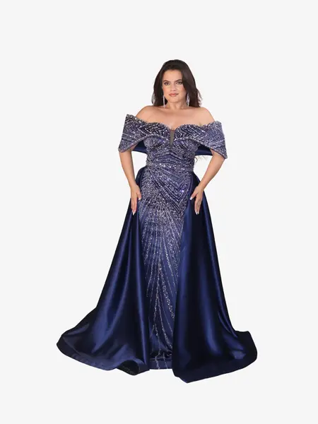 Rochie Lunga “Daiana Regal”, Albastru - L