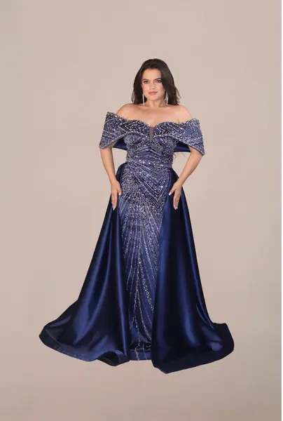 Rochie Lunga “Daiana Regal”, Albastru - XL