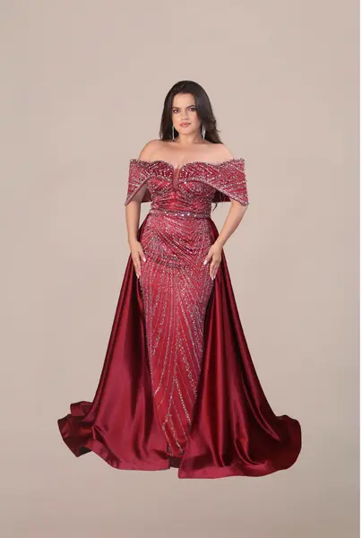 Rochie Lunga "Daiana" Regal, Rosu - 3XL