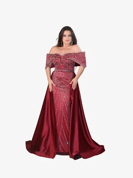 Rochie Lunga "Daiana" Regal, Rosu - 3XL