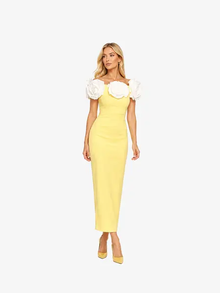 Rochie Lunga "Gretta", Galbena - XXL