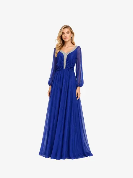 Rochie Lunga “Hestia”, Albastru - 3XL