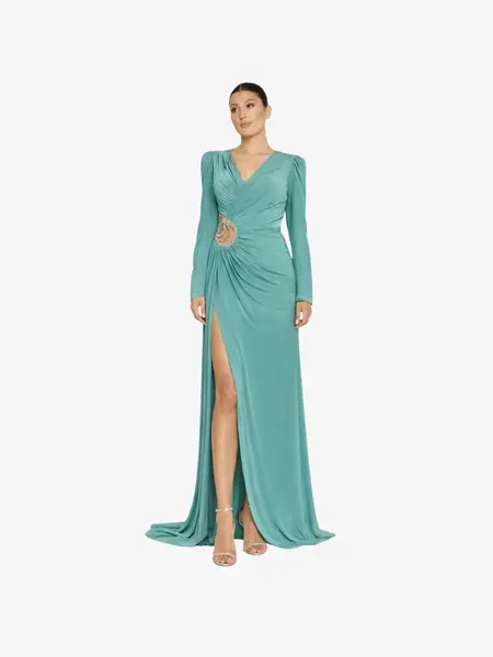Rochie Lunga "Irma", Turcoaz - 3XL