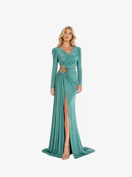 Rochie Lunga "Irma", Turcoaz - 3XL