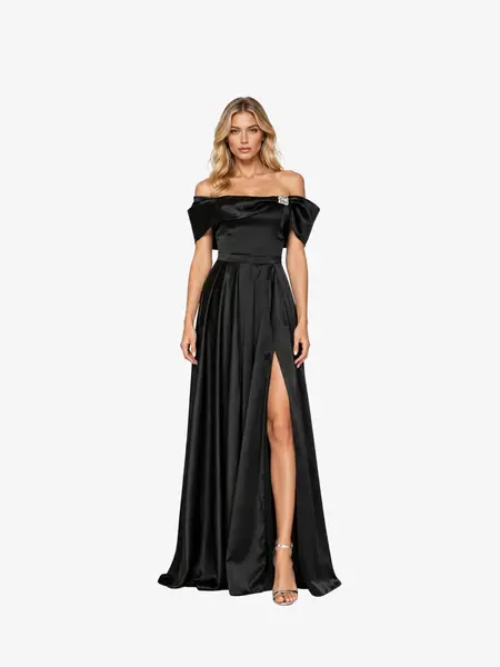 Rochie Lunga " Isadora", Neagra - negru / 4XL
