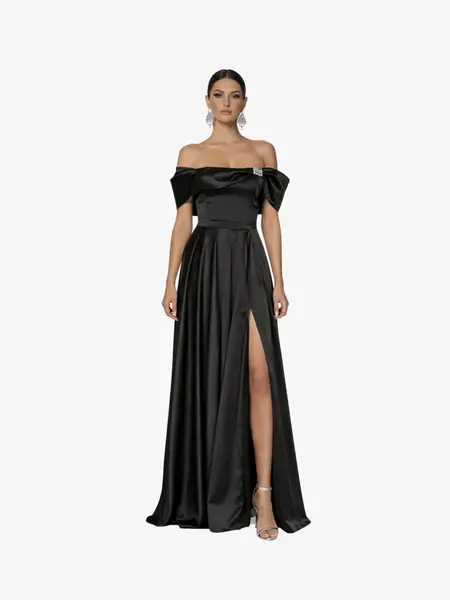Rochie Lunga " Isadora", Neagra - negru / XL