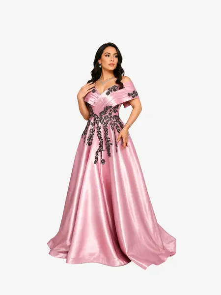 Rochie Lunga "Julien", Roz cu Corset - S