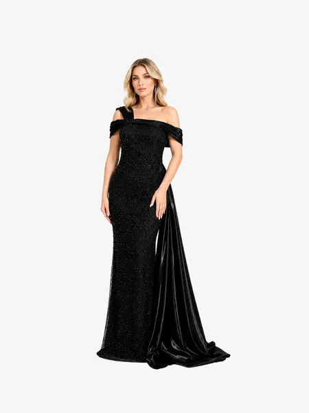 Rochie Lunga "Leyla Royale", Negru - XL