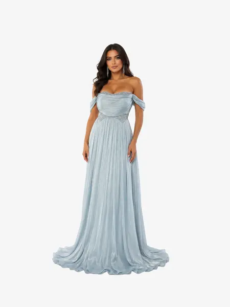 Rochie Lunga “Marisa”, Baby Blue - L