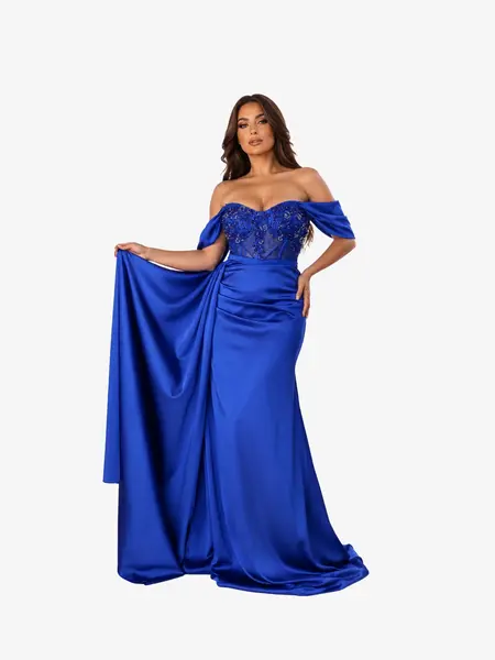 Rochie Lunga "Melody", Albastra - S