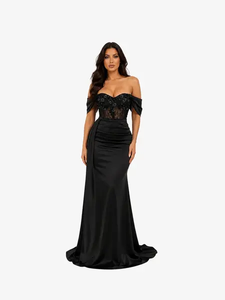Rochie Lunga "Melody", Neagra - XL