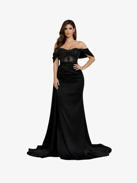 Rochie Lunga "Melody", Neagra - XL