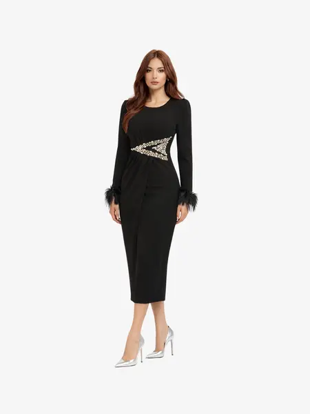 Rochie Lunga "Serina" , Negru - S