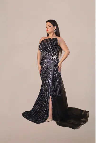 Rochie Lunga "Velorya Luxury", Neagra - XL