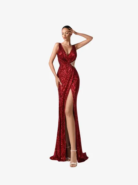 Rochie Lunga "Vera", Burgundy - M