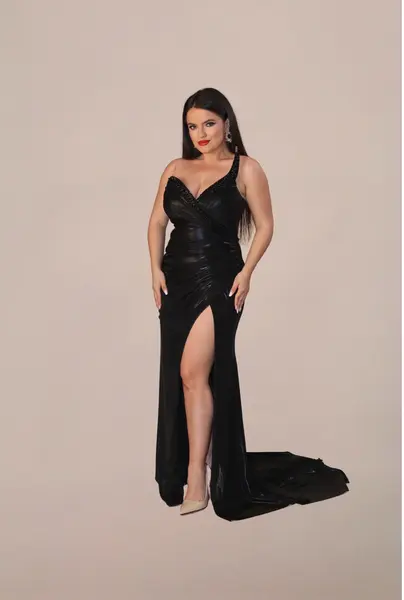 Rochie Lunga "Zaira", Negru - L