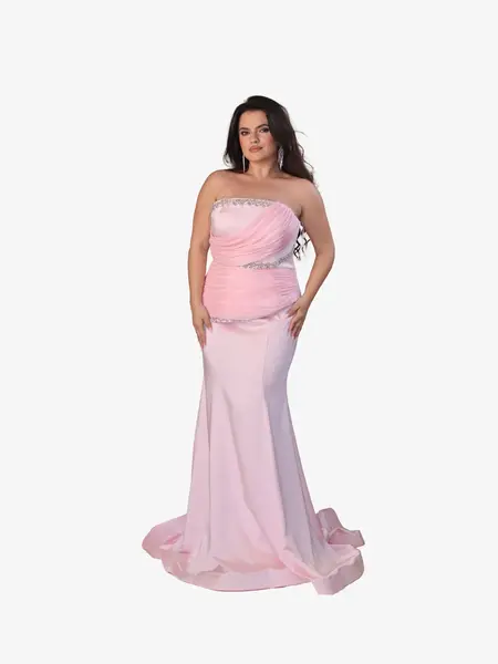 Rochie Luxury cu Corset “ Damasc”, Roz - L