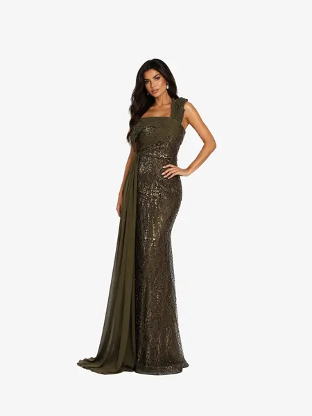 Rochie Luxury “Farya”, Verde Oliv Inchis - L