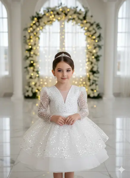 Rochie neagra eleganta pentru fete, din dantela brodata - Julieta