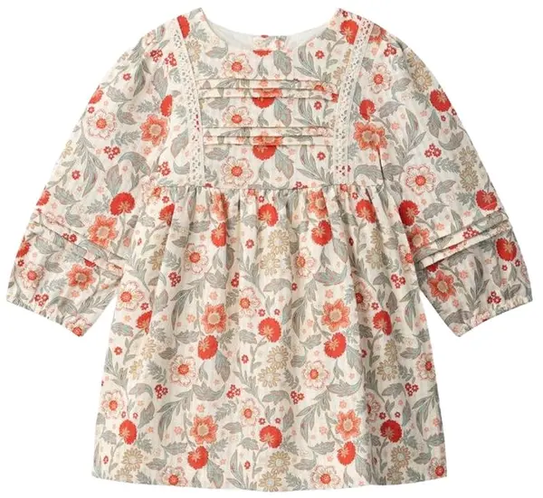 Rochie pentru bebeluși Sergent Major - cu imprimeu floral, 18 m