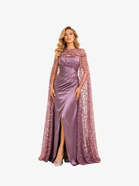 Rochie "Polina" Mov cu Capa detasabila - XL