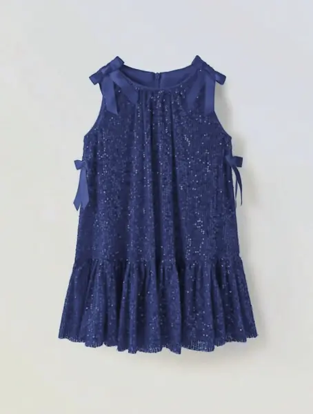 Rochie rosie din paiate accesorizata cu fundite pentru fete - Sara