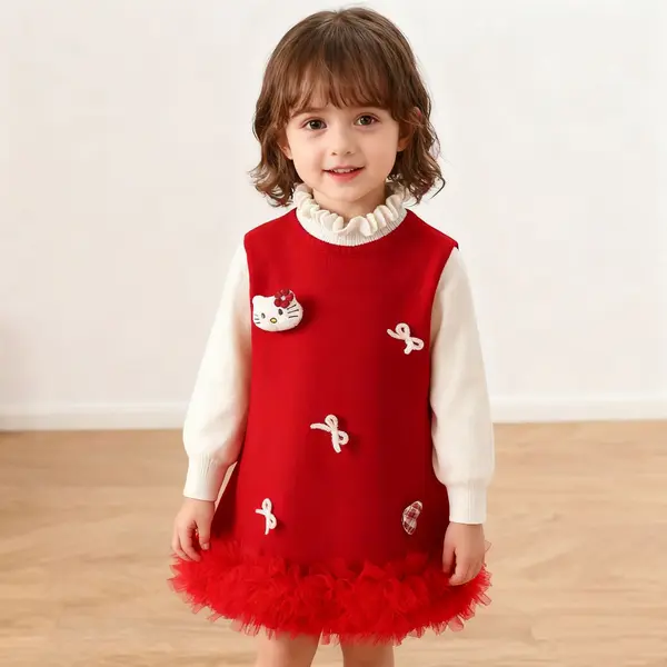 Rochie Rosie Fetite Hello Kitti - 4-5 ani