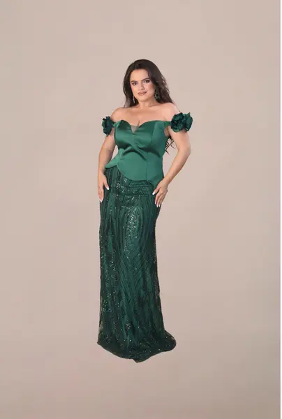 Rochie tip Compleu Elegant “Margot”, Verde - XL