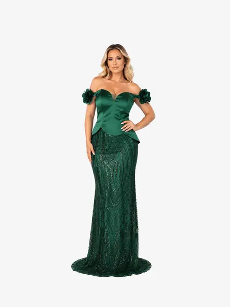 Rochie tip Compleu Elegant “Margot”, Verde - XXL