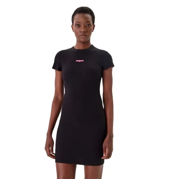 Rochie Tommy Hilfiger TJW SCRIPT MINI RIB DRESS EXT