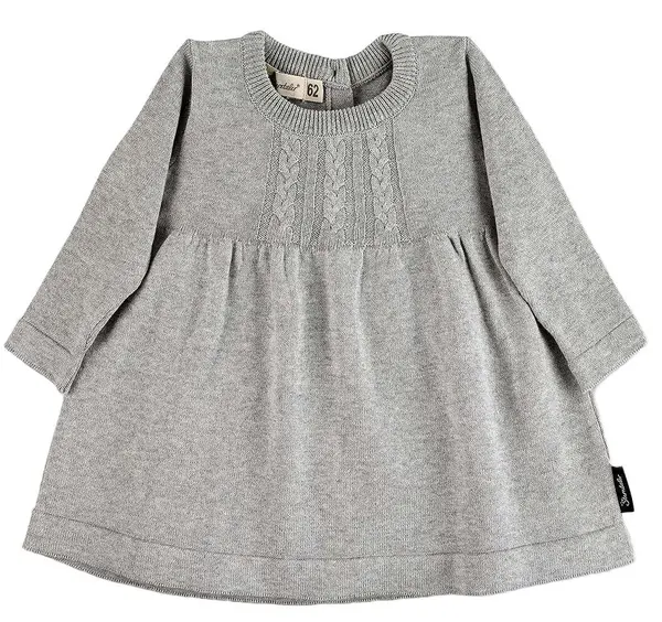 Rochie tricotata pentru copii Sterntaler - 68 cm, 3-6 luni, gri