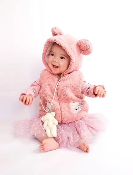 Rochita bebe din 3 piese PINK - 12-18 luni