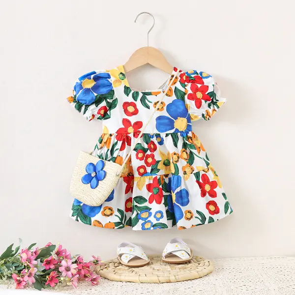 Rochiță cu Poșetă cu Floricele Marta - 18-24 luni