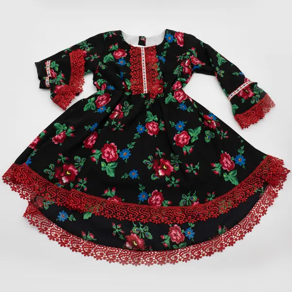 Rochita cu tematica florala de la 10 ani la 14 ani - Negru