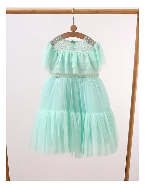 Rochita cu tulle Daria, model verde