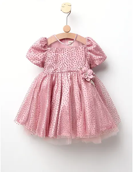 Rochita de printesa, cu floricica model roz