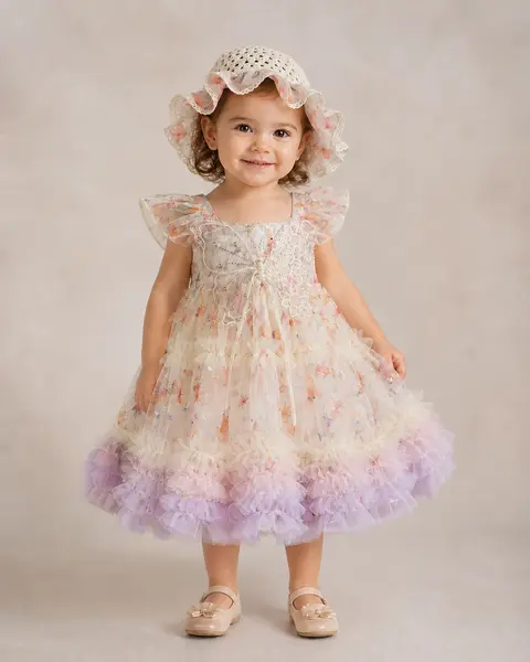 Rochiță Fetițe Crem Anais - 18-24 luni