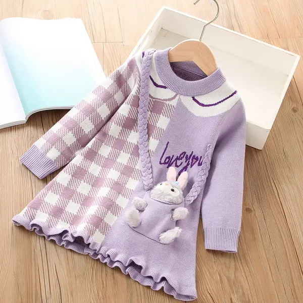 Rochita Mov Fetite Lovely - 4-5 ani