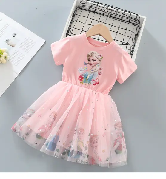 Rochita Roz Fetite cu Printese Livia - 5-6 ani