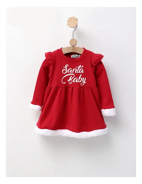 Rochita Santa Baby, model alb-rosu